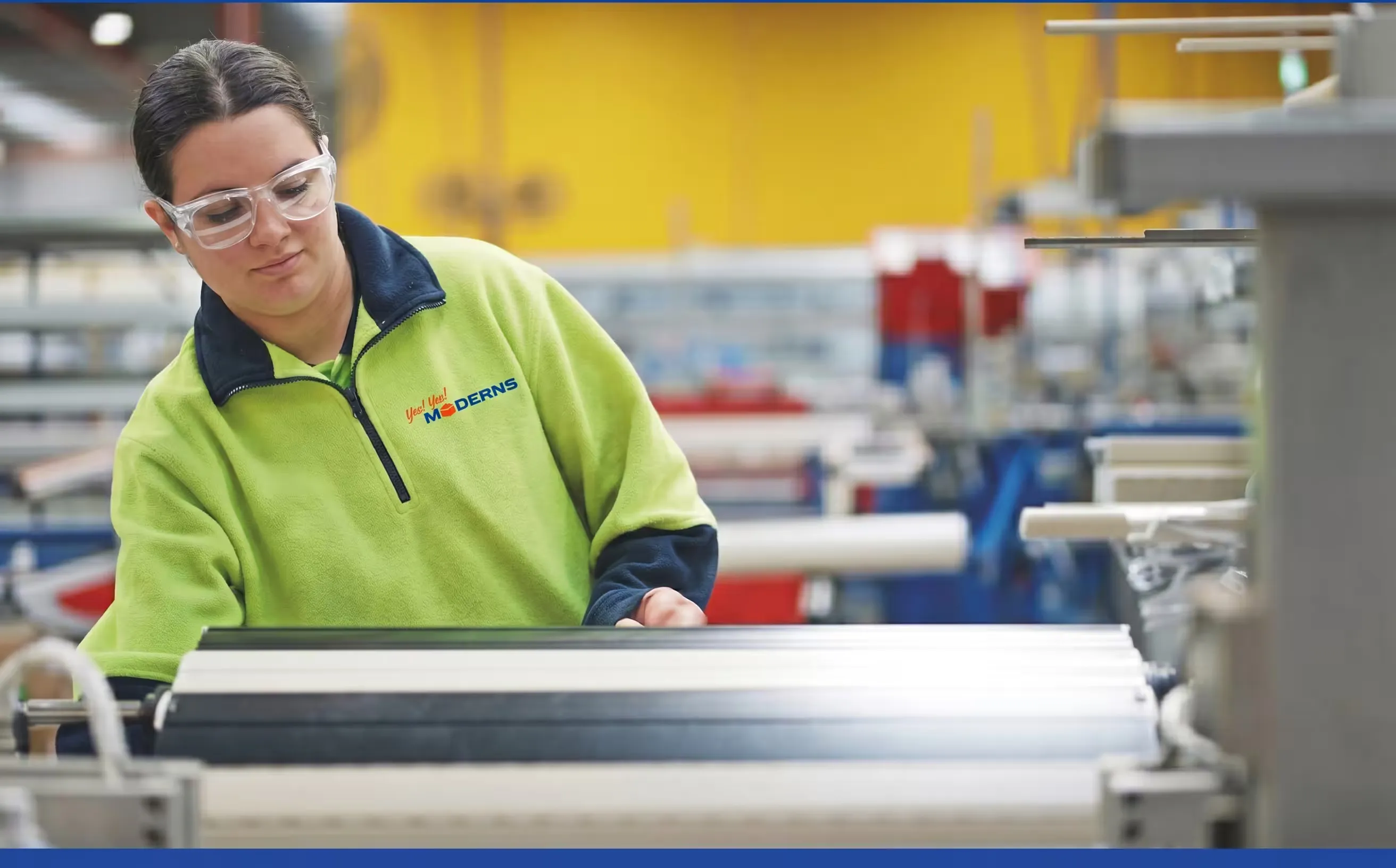 Roller shutter being manufactured at our Australian factory